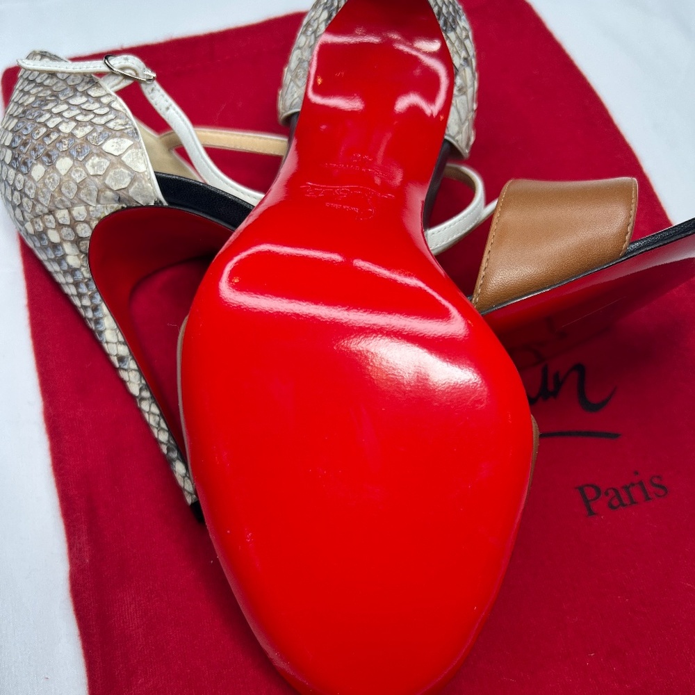 Christian Louboutin Never Worn Python T-Strap Hee… - image 5